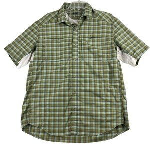 Men's REI Polyester/Spandex Blend Short Sleeve Button Down‎ Shirt Large 0008